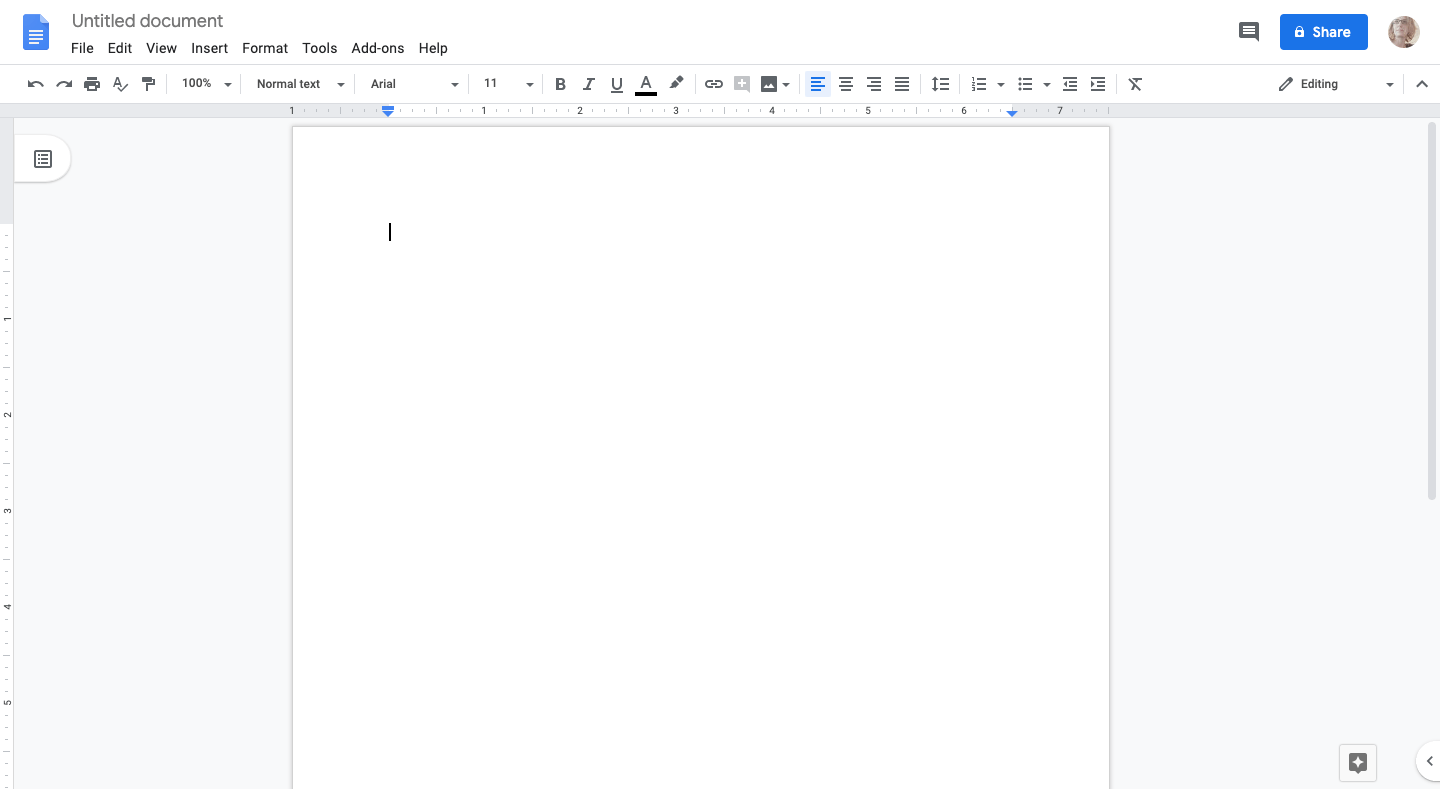creating a new google doc