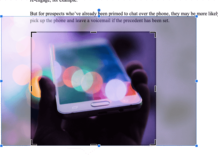 cropping an image in google docs