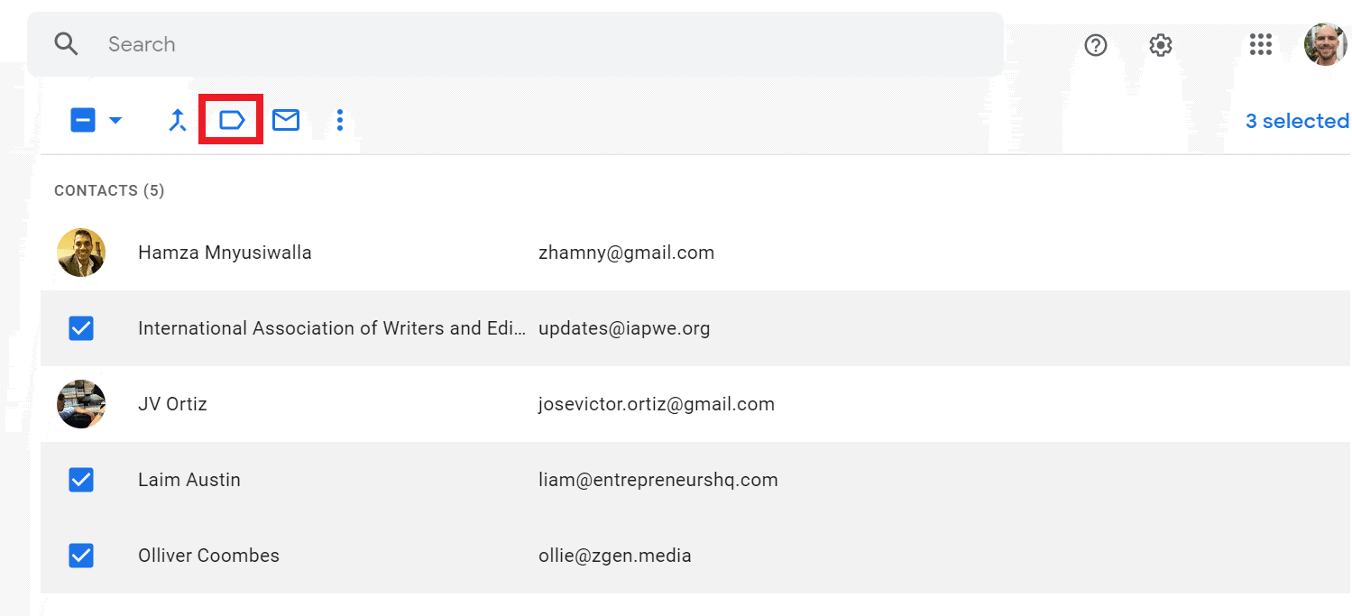 label icon in gmail