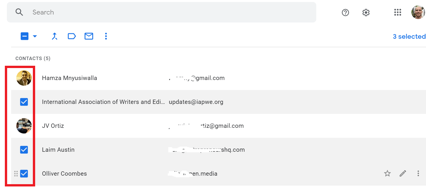 import new gmail contacts