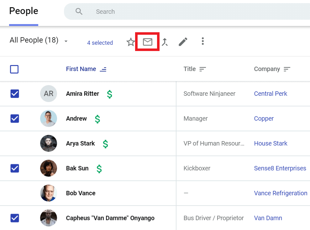 compose bulk email in copper crm