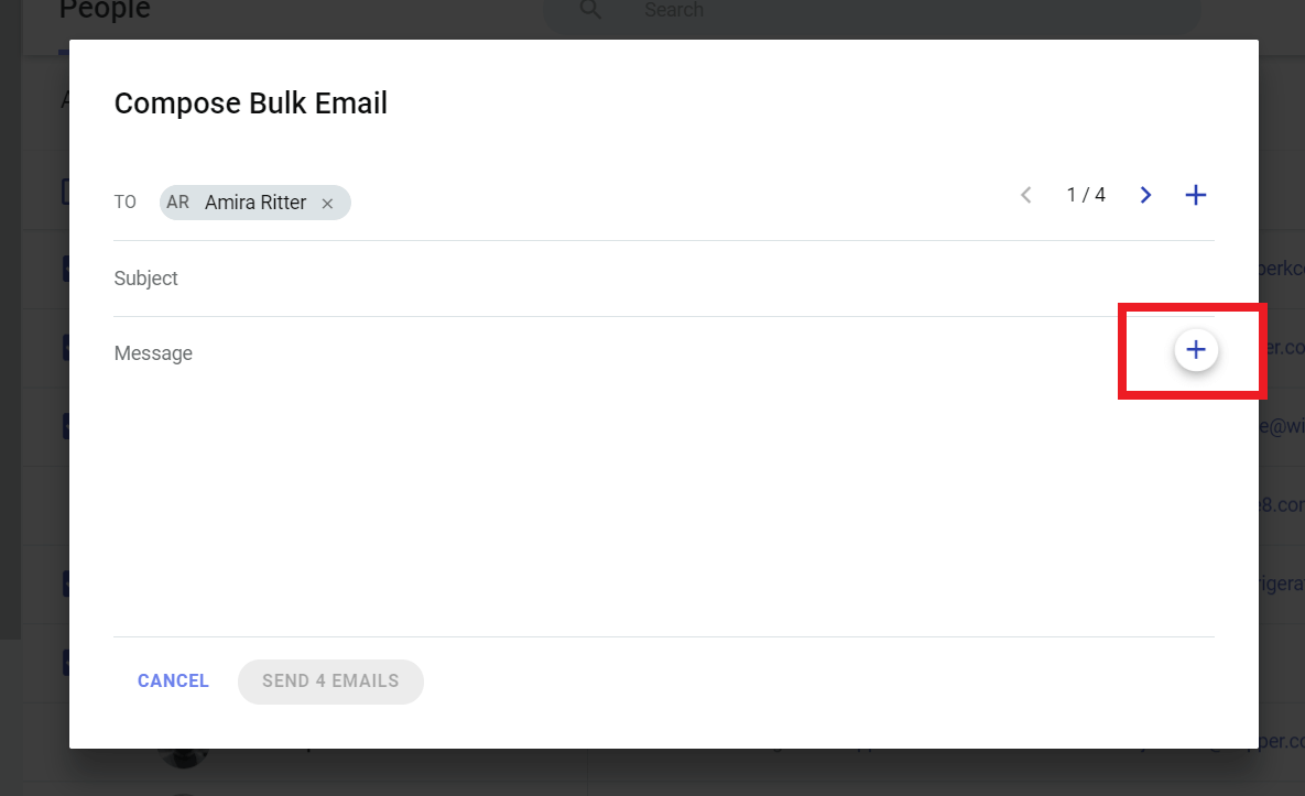 compose bulk email in copper gmail