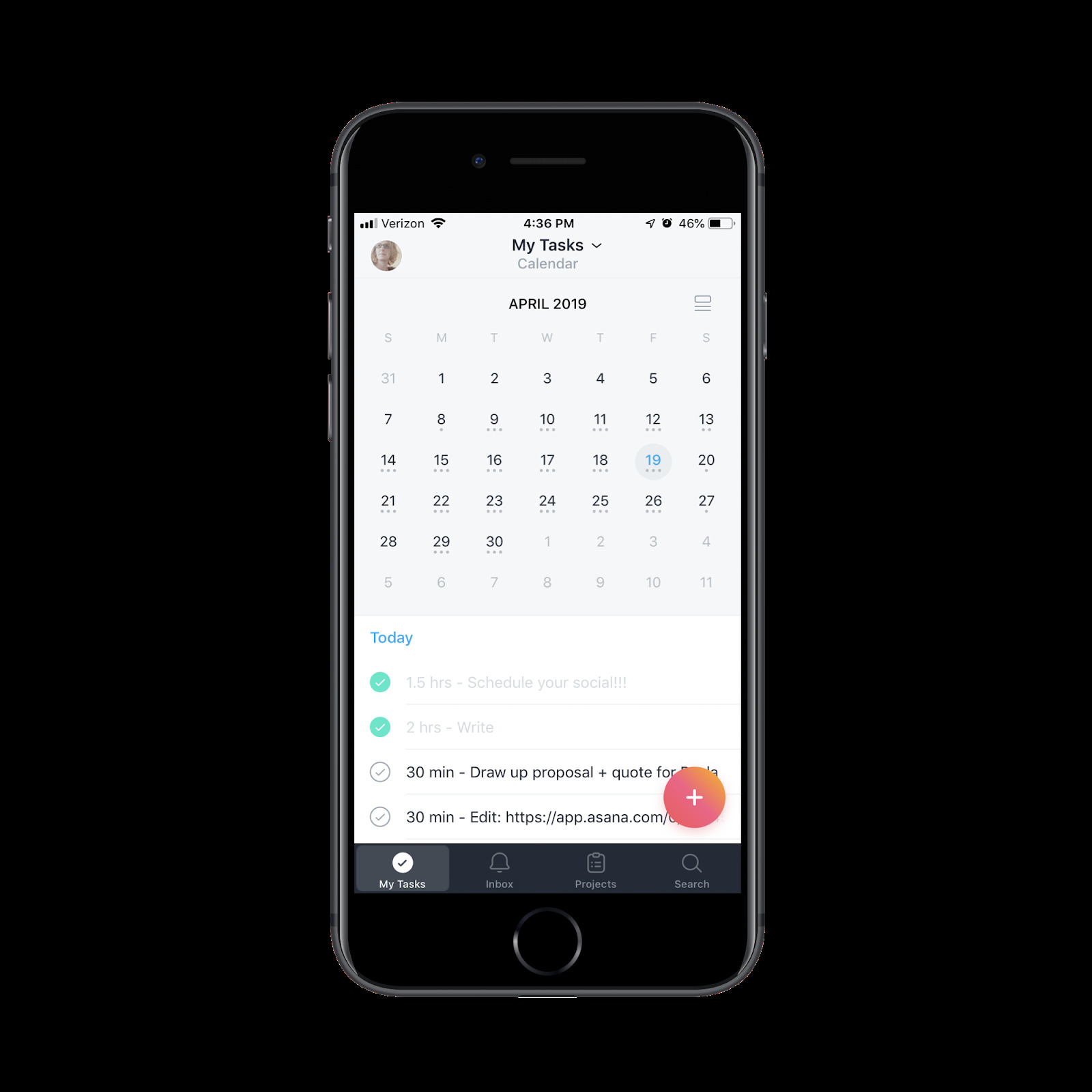 asana mobile app
