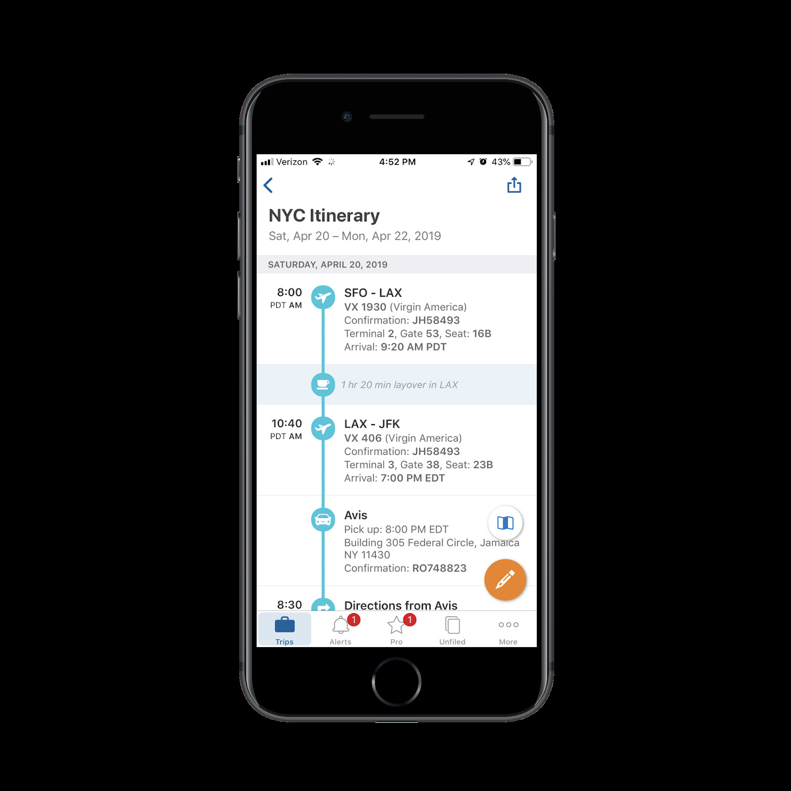 tripit mobile app