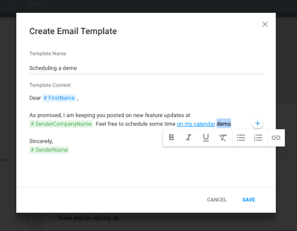 creating bulk emails in copper crm