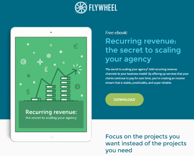 Flywheel collects prospect information using awesome downloadable content