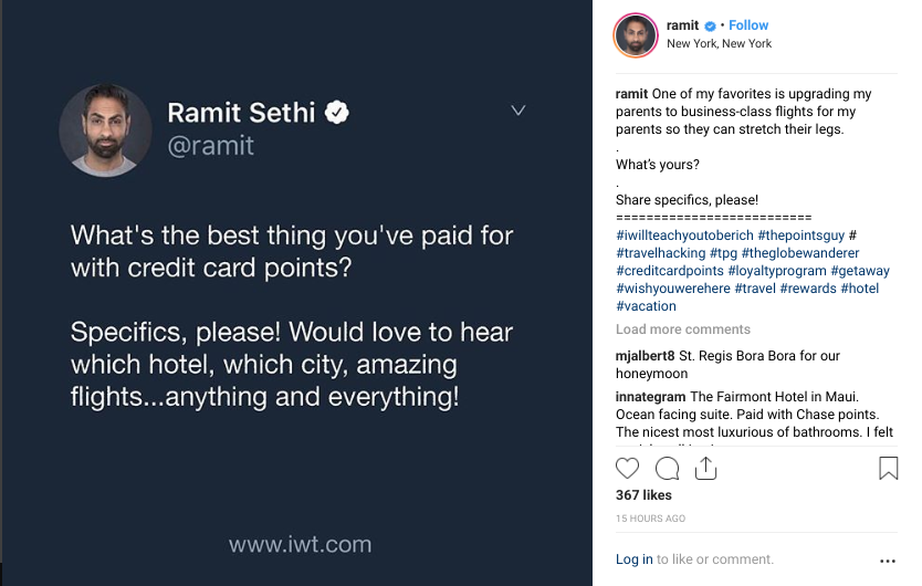 Ramit Sethi humanizes his brand through his Instagram profile