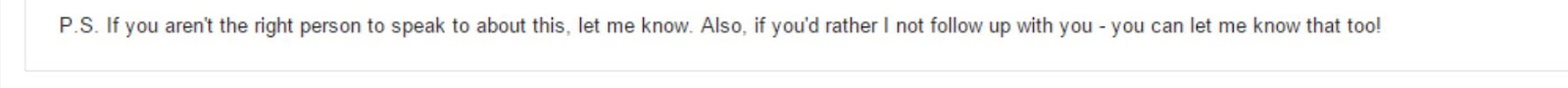 a genius post-script in a sales email