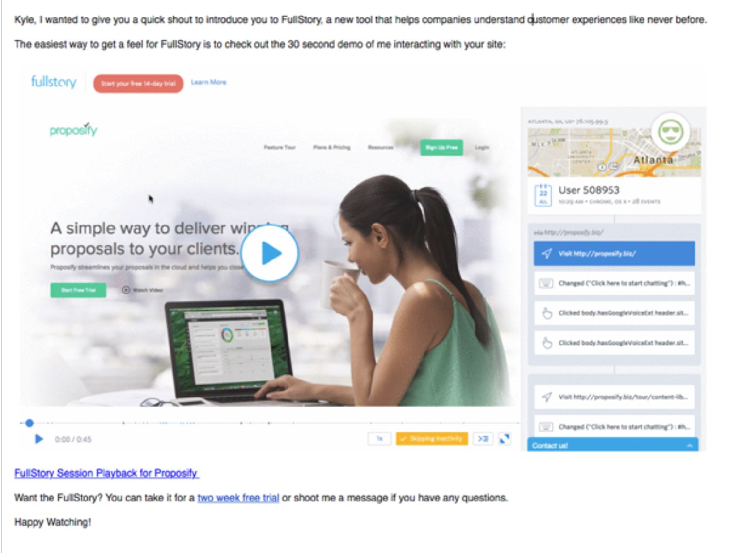 a sales email with a good subject line hook