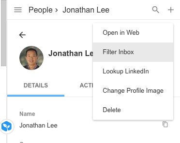 CRM Filter Inbox