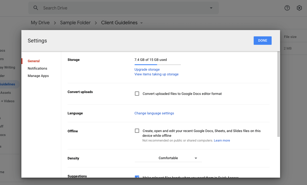 what's taking up space in google drive