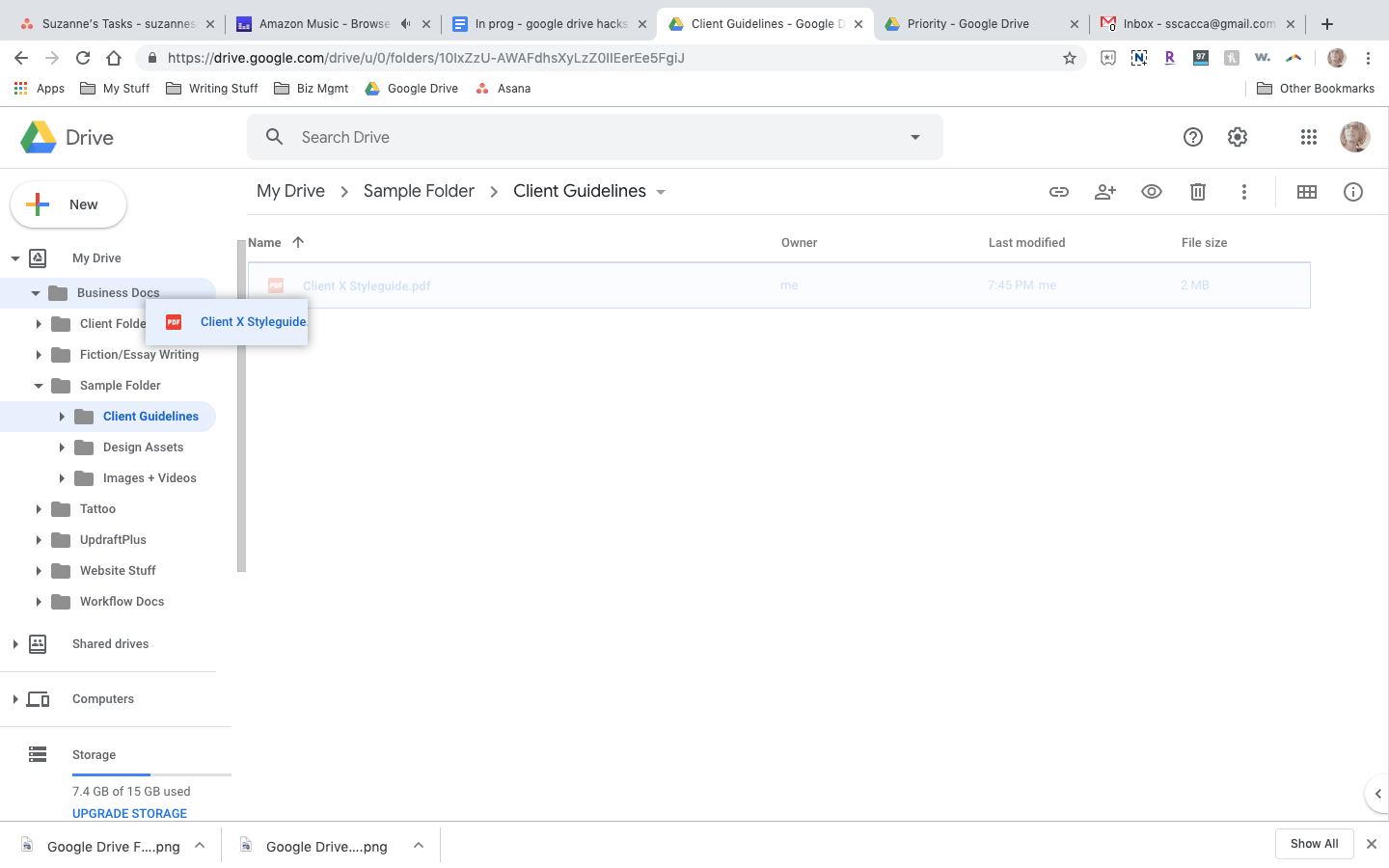 drag and drop files in google drive sidebar