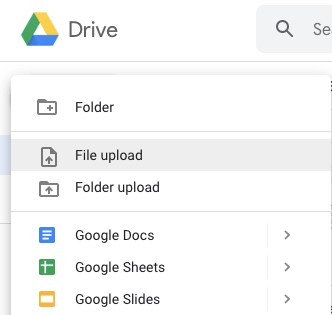 uploading a file in google drive