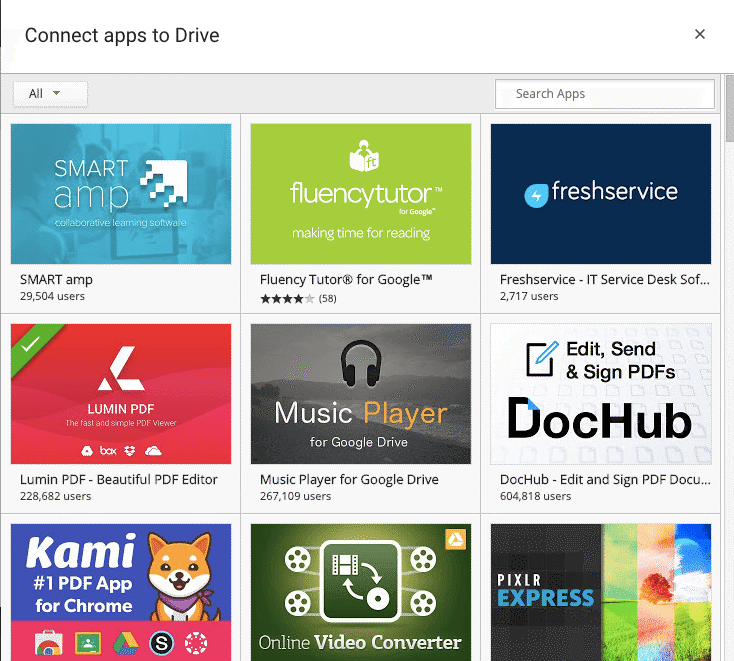 connecting apps to google drive