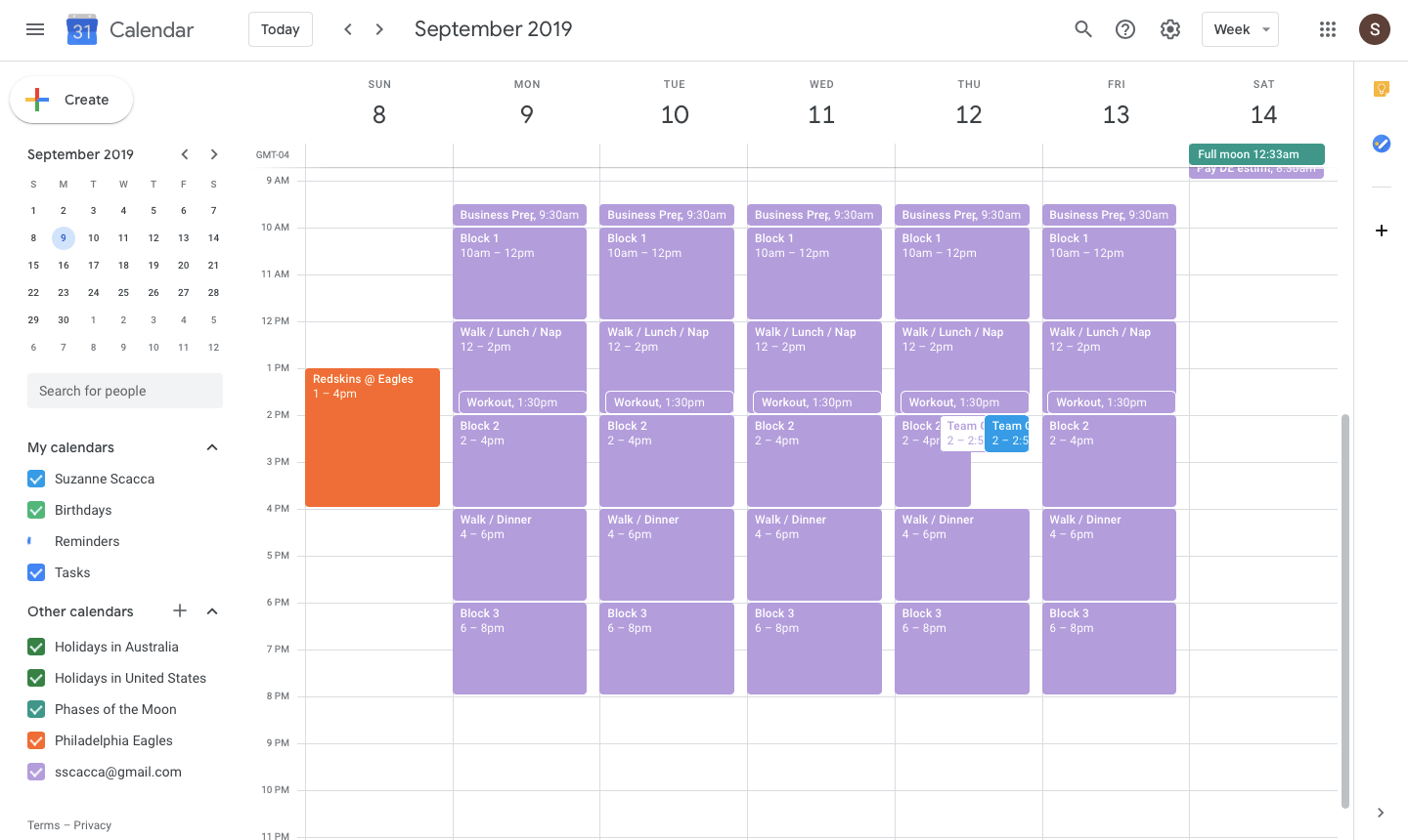 seeing multiple calendars in gcal