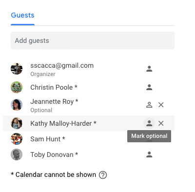 setting optional guest attendance in gcal