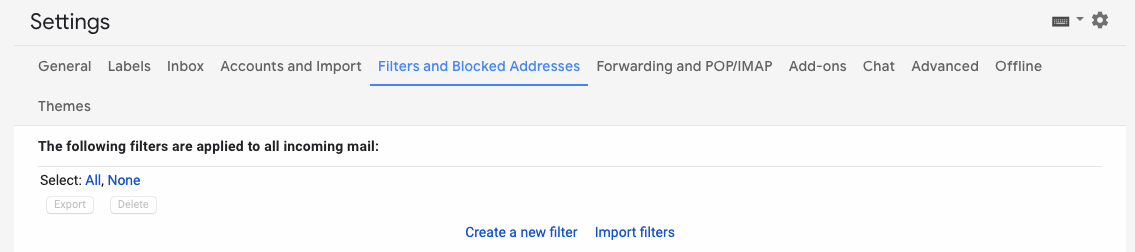 gmail filters