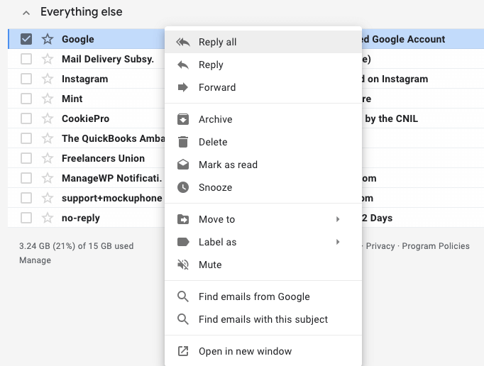 right click in gmail