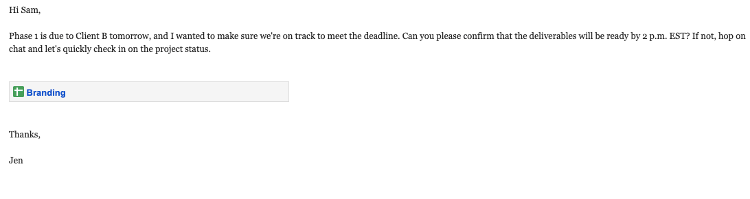 embedding google docs in gmail
