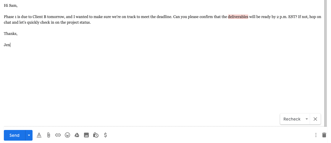 spellcheck in gmail