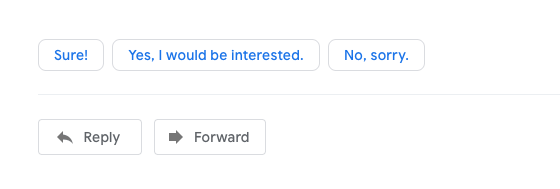 google smart reply example in gmail