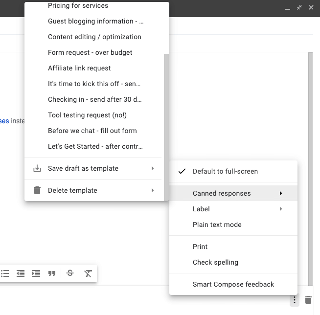 canned responses in gmail