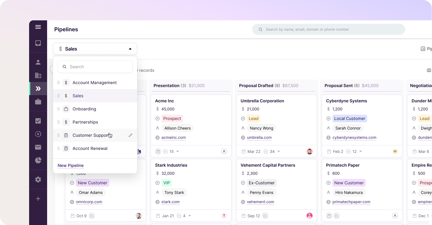 Stay organized with customizable Pipelines and automation