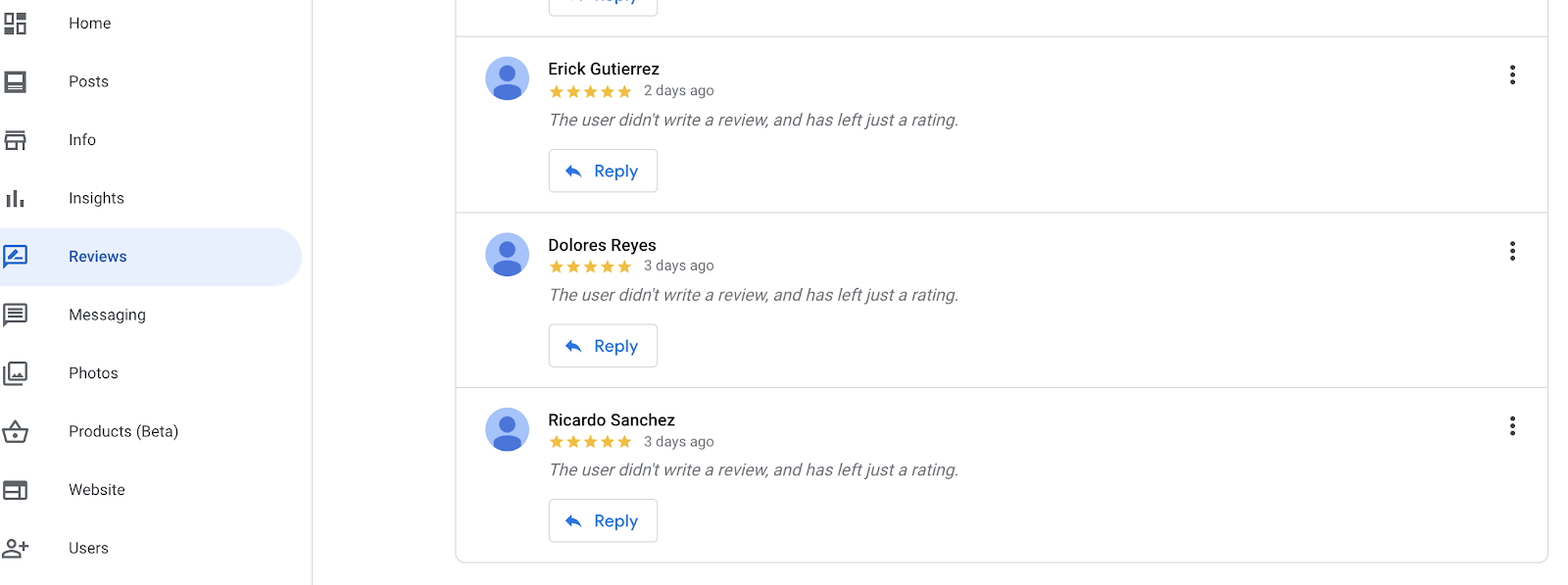 see all reviews on google businesses