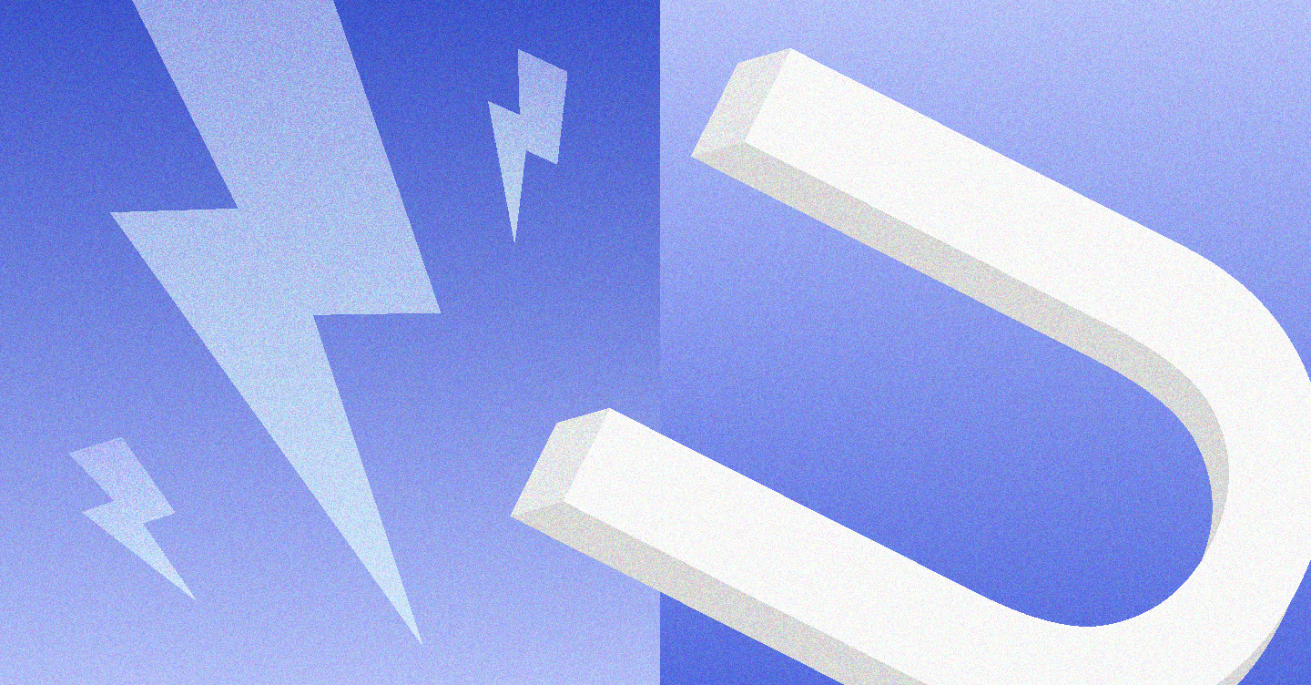 illustration of magnet attracting leads as symbol of marketing data collection