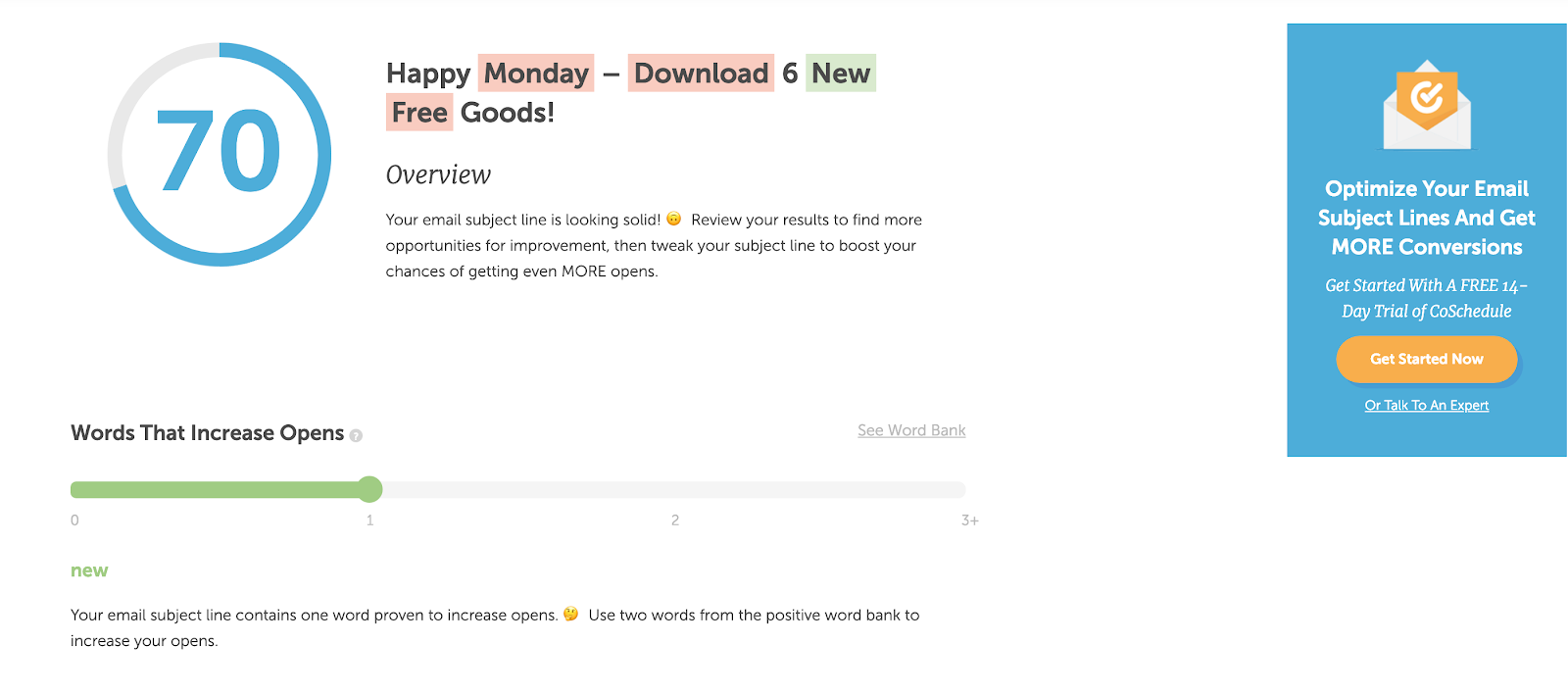 coschedule's headline analyzer just got you into their sales funnel.