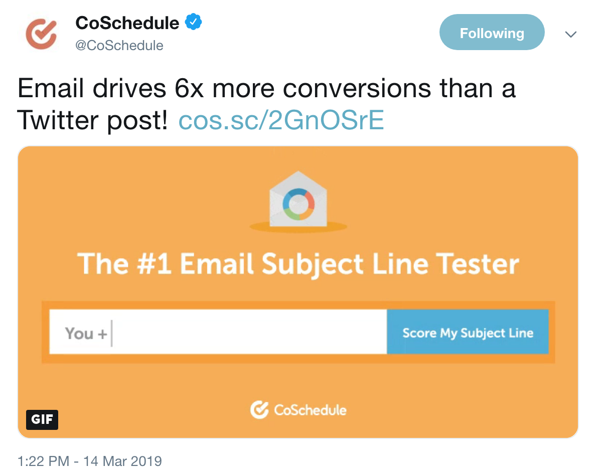 beginning of coschedule's sales funnel.