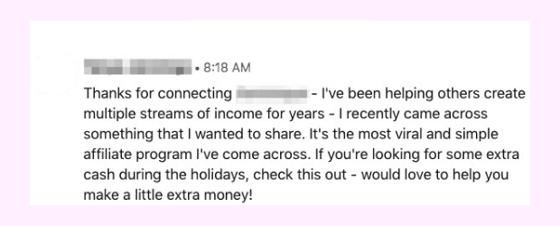 linkedin message example