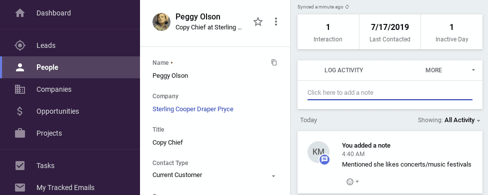 customer appreciation log