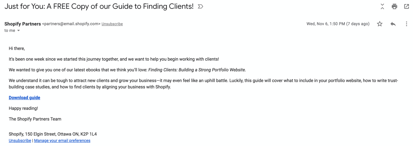 shopify email
