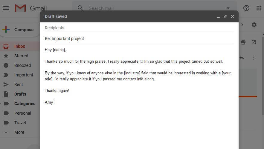 referral email example