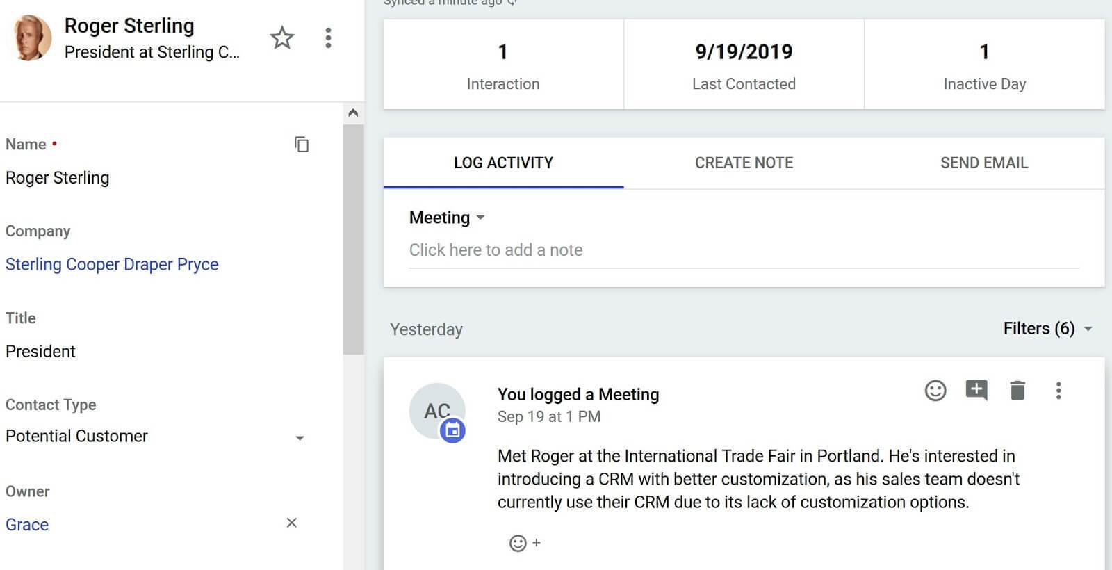 notes about prospects in copper crm
