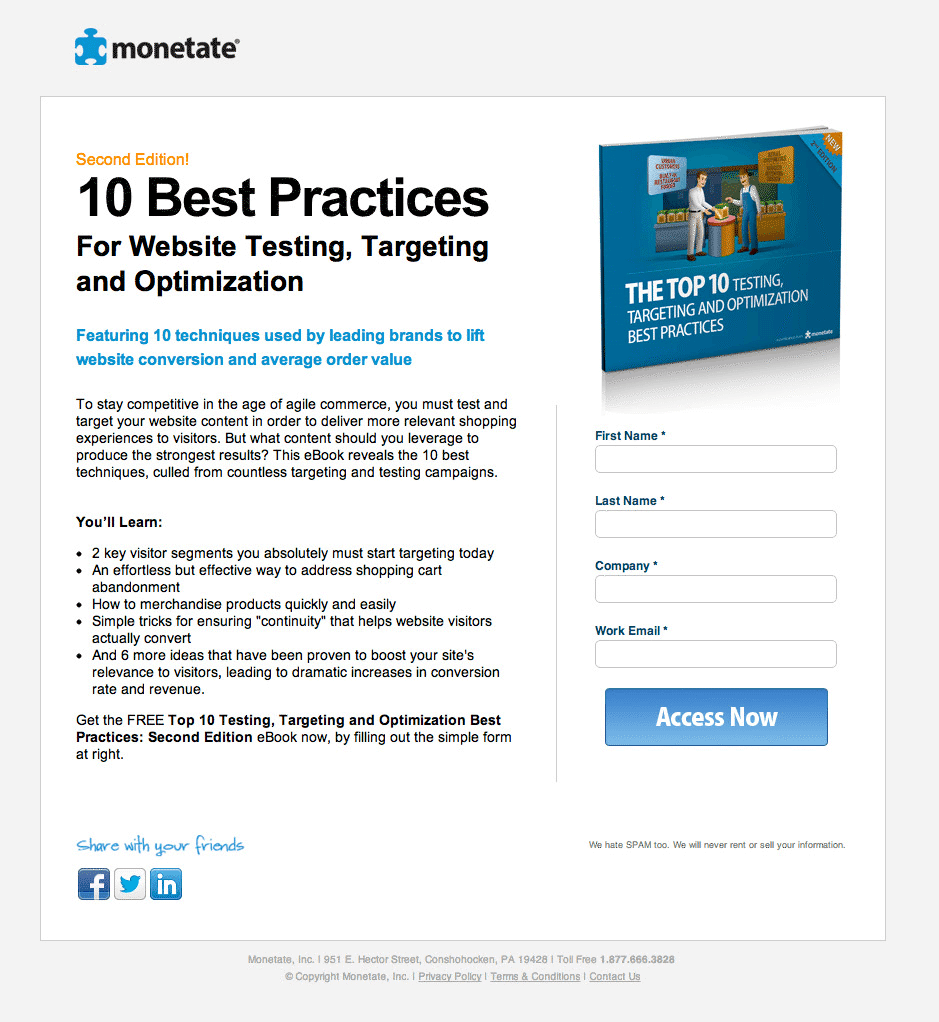 lead capture landing page example