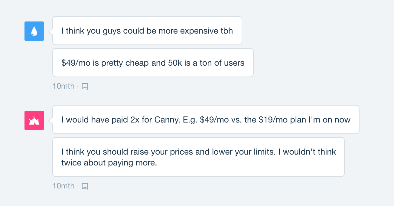 saas price increase example with positive customer reaction