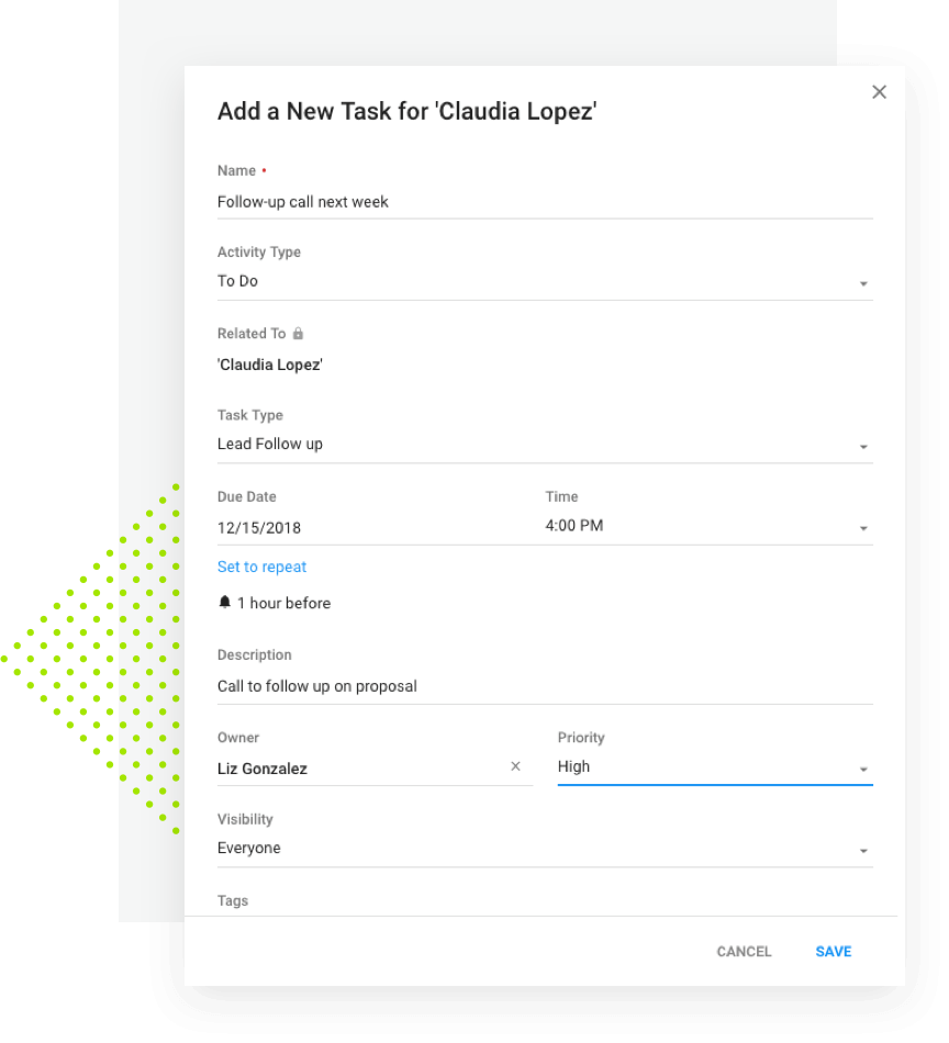 adding follow-up notes and tasks in copper crm