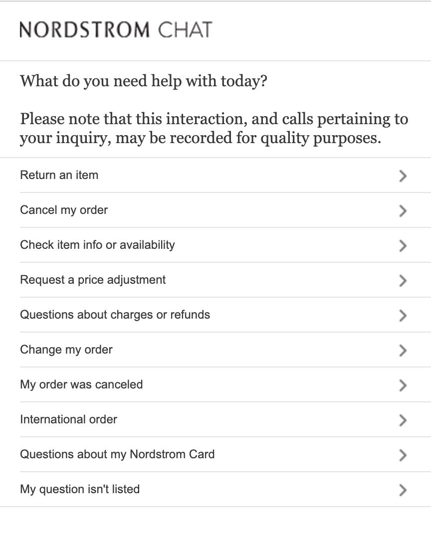nordstrom chat