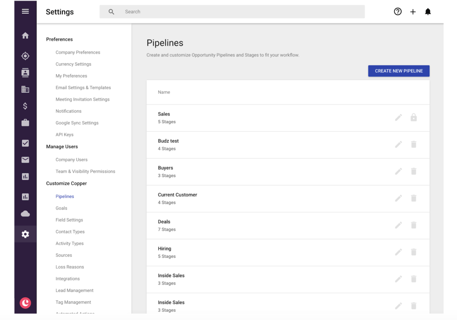 how to set up a sales pipeline in copper crm