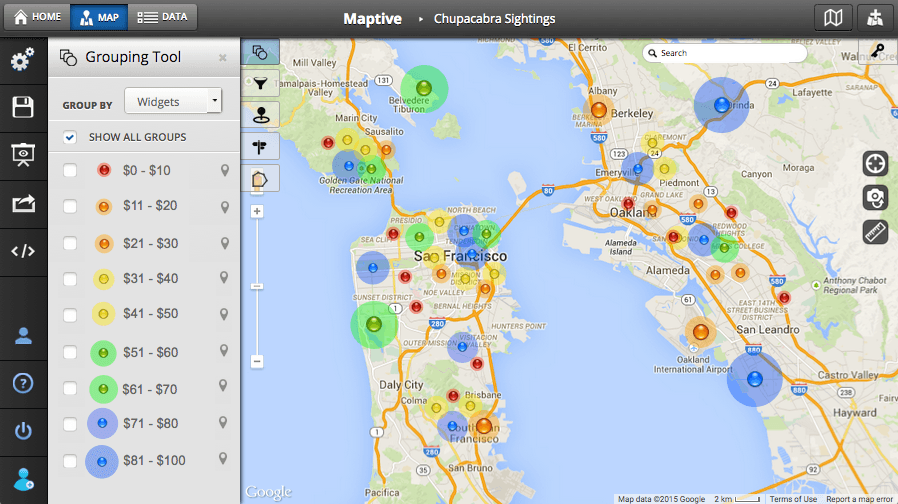 Maptive territory mapping software