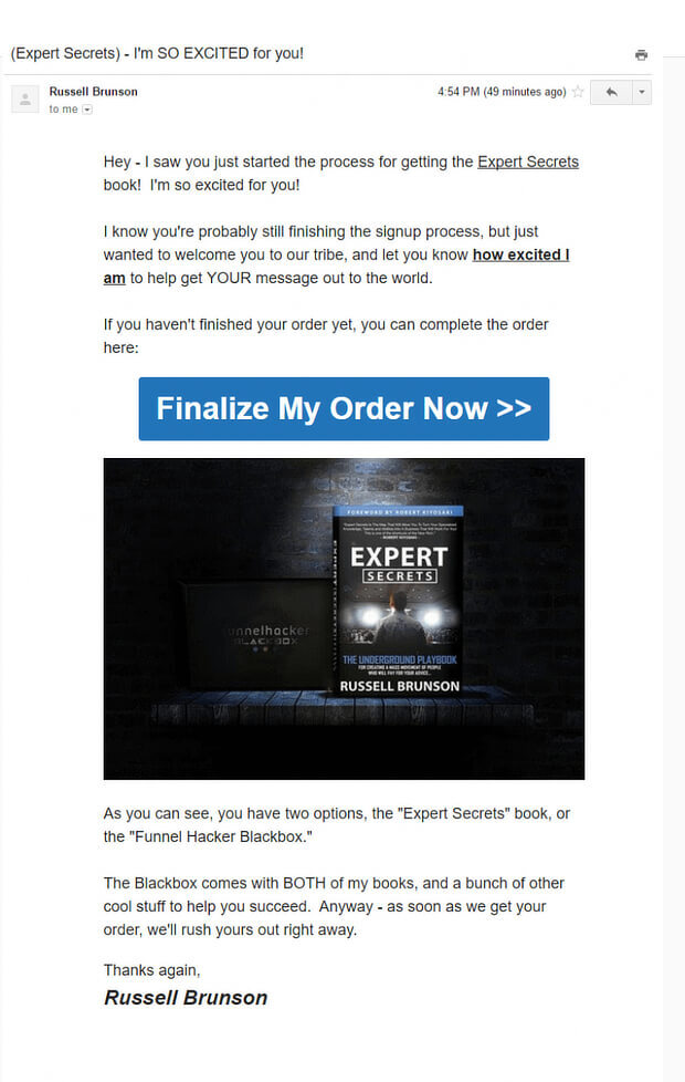 a public speaker's retargeting drip email campaign