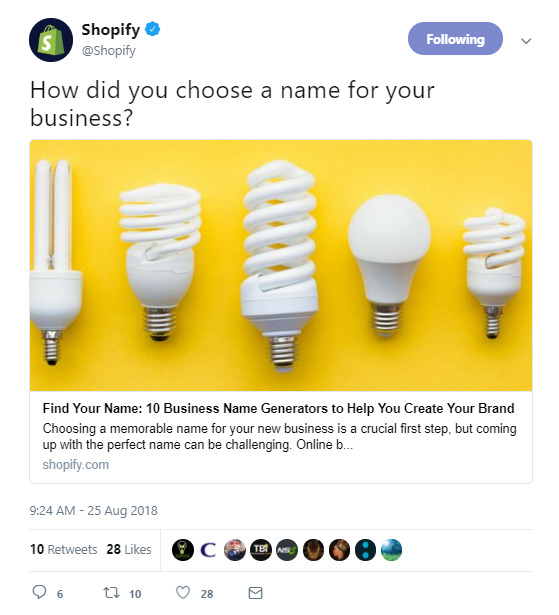 how shopify engages customers on twitter