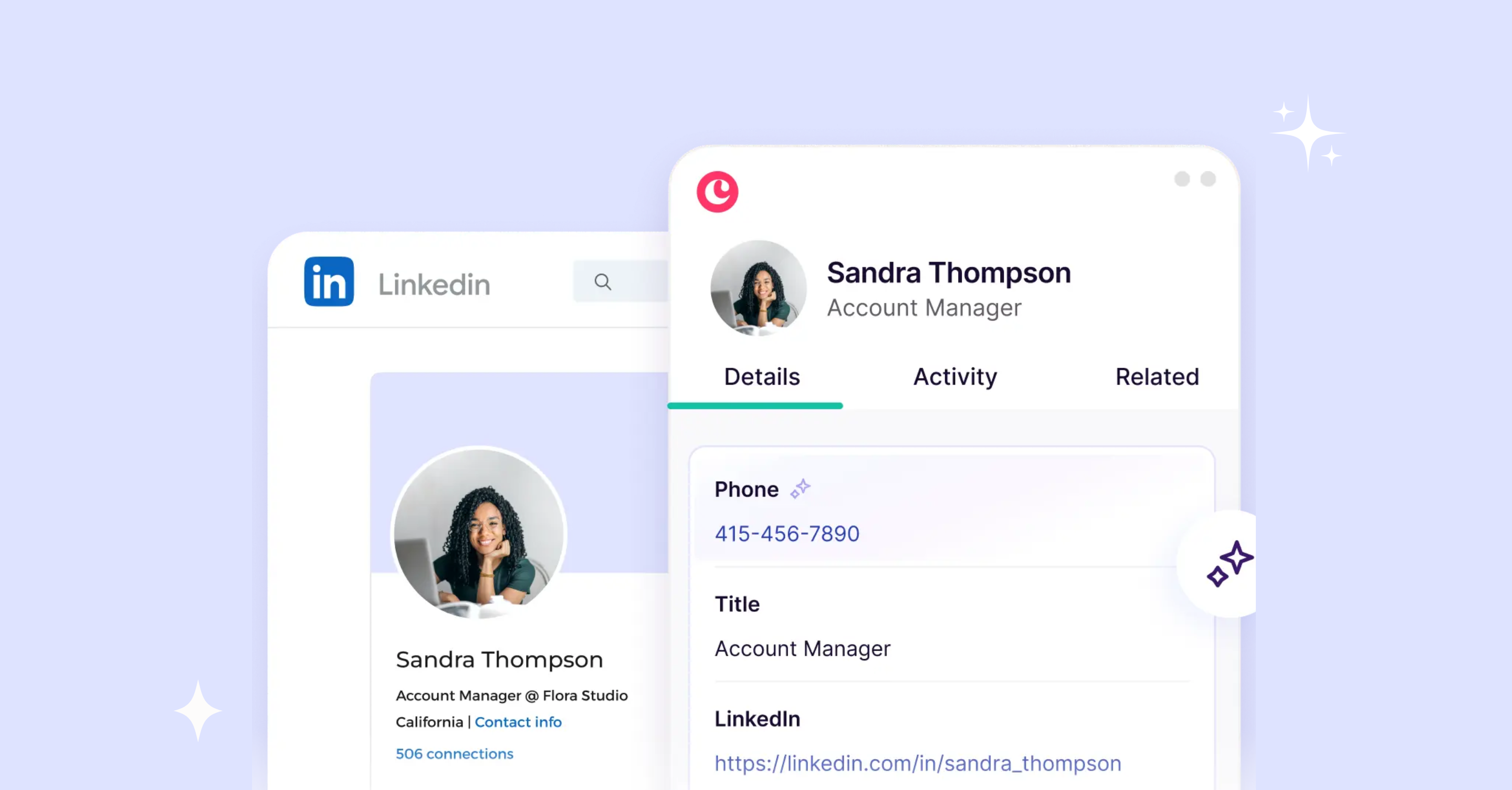 Copper's LinkedIn feature