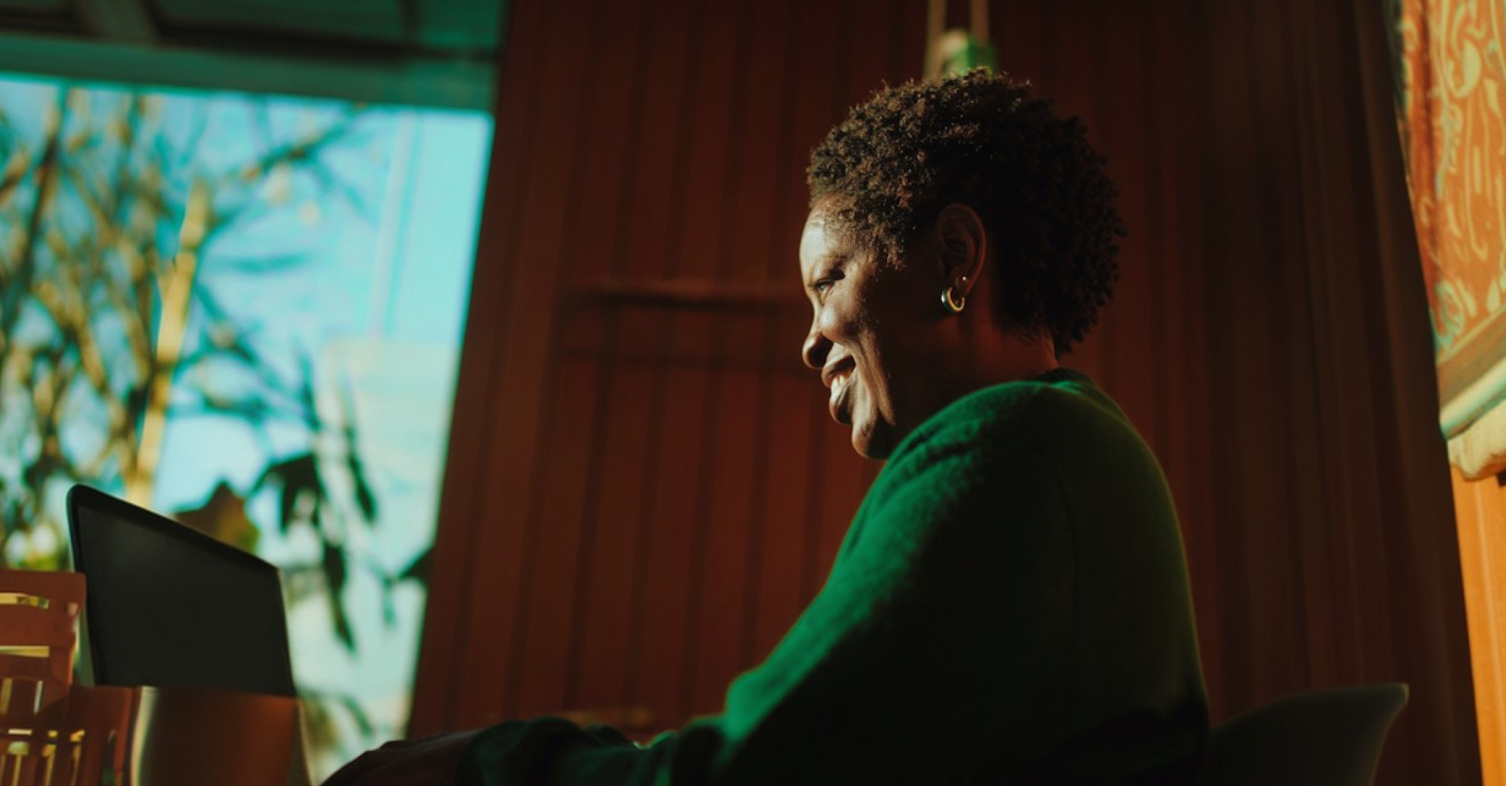 woman on computer