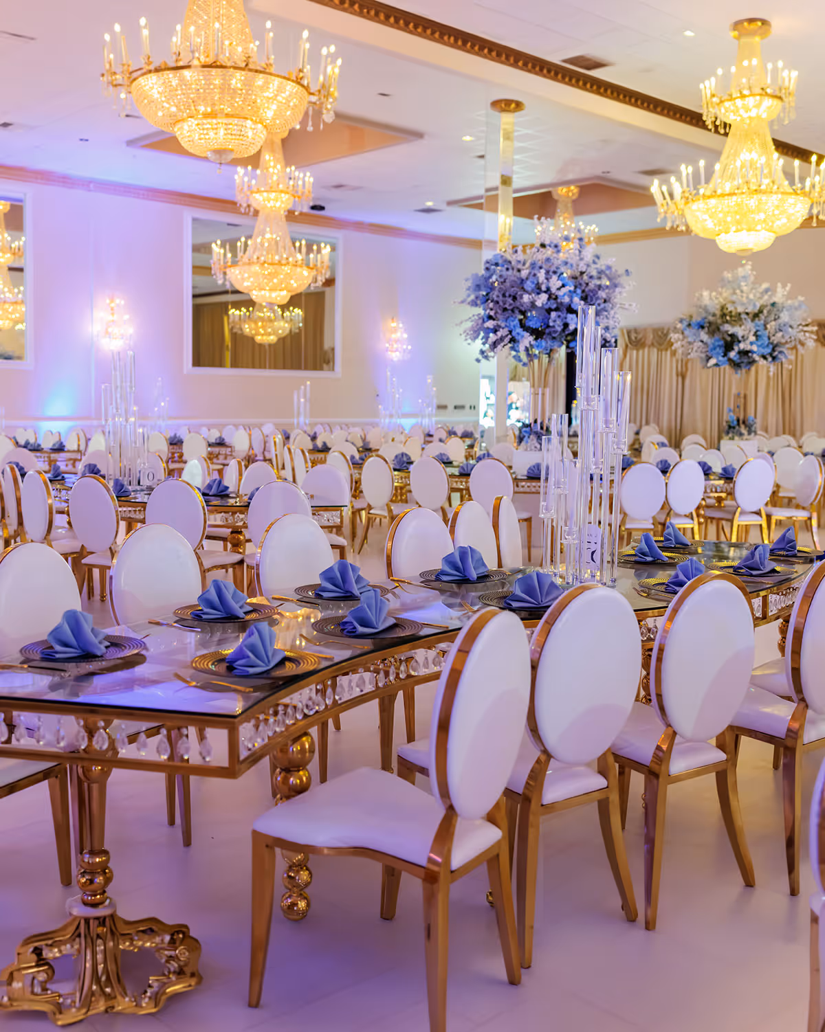 Wedding and event venue interior at Enchanted Cypress Ballroom in Cypress TX with reception setup and ballroom lighting.