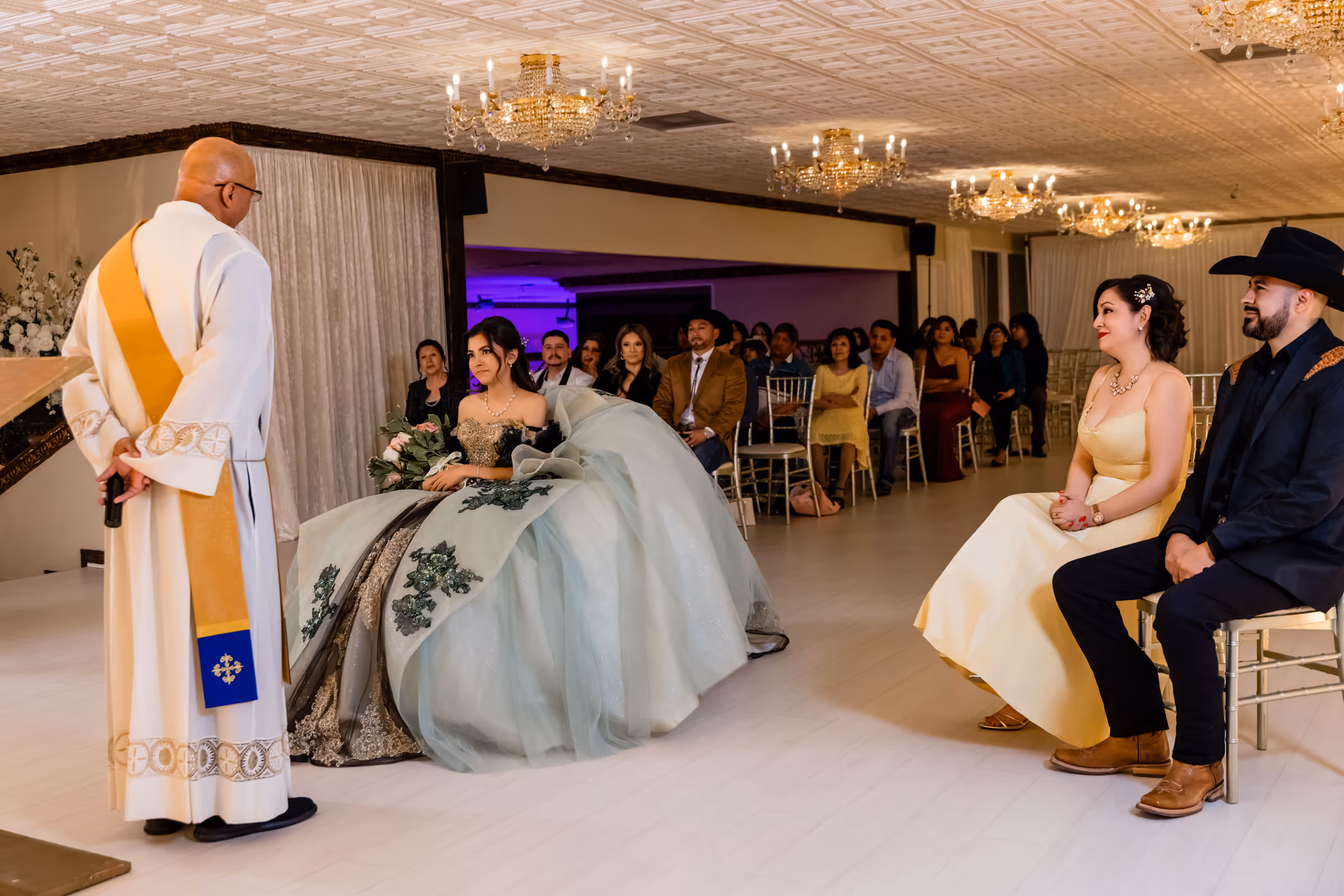 Enchanted Cypress Ballroom quinceañera hall near Houston with luxury ballroom event setup.