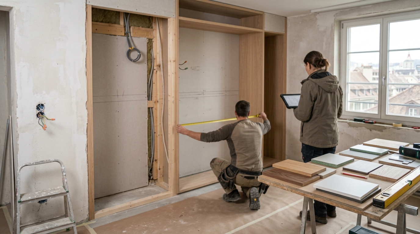 Illustration zum Thema: Einbaumöbel im Innenausbau technisch richtig planen