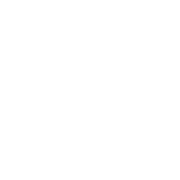 White gear with circular target in center surrounded by three curved arrows forming a cycle.